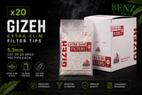 Gizeh Extra Slim Filter tips  5.3mm Lot of 20 Bags 150 Tips Each