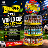 Set of 12 Clipper Lighters World Cup Football Soccer Collection Refillable Rare