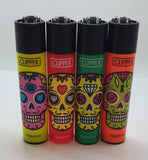 Brand New 4 Clipper Lighters Skull Mix 1 Collection Full Series Refillable