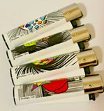 Brand New 4 Clipper Lighters Profiles Collection Full Set Refillable