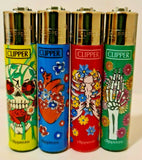 Brand New 4 Clipper Lighters Natural Spring 2 Collection Full Set Refillable