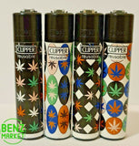 Brand New 4 Clipper Lighters Grass 39 Collection Full Set Refillable
