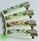 Brand New 4 Clipper Lighters Mexican Skulls 6 Collection Full Set Refillable