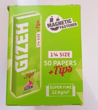 Brand New Gizeh Slim Rolling Papers 26x50 Booklets+Tips Medium 1 1/4 Super Fine - benz-market